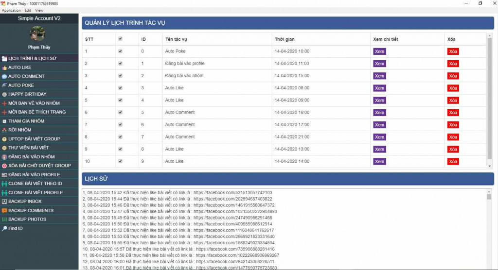 phần mềm tương tác facebook miễn phí